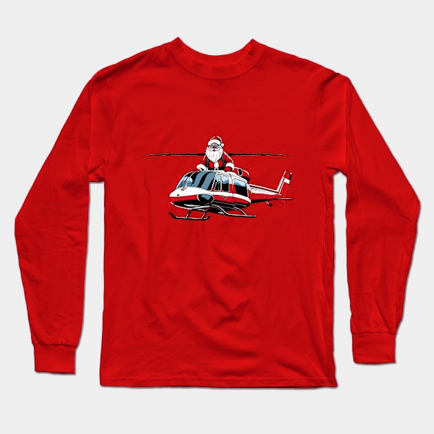 Santa on a Chopper Long Sleeve T-Shirt by rturnbow